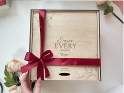 Подарочный набор в деревянной коробочке "С тёплыми пожеланиями"