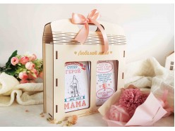 Подарочный набор в деревянной сумочке "Мама-герой"